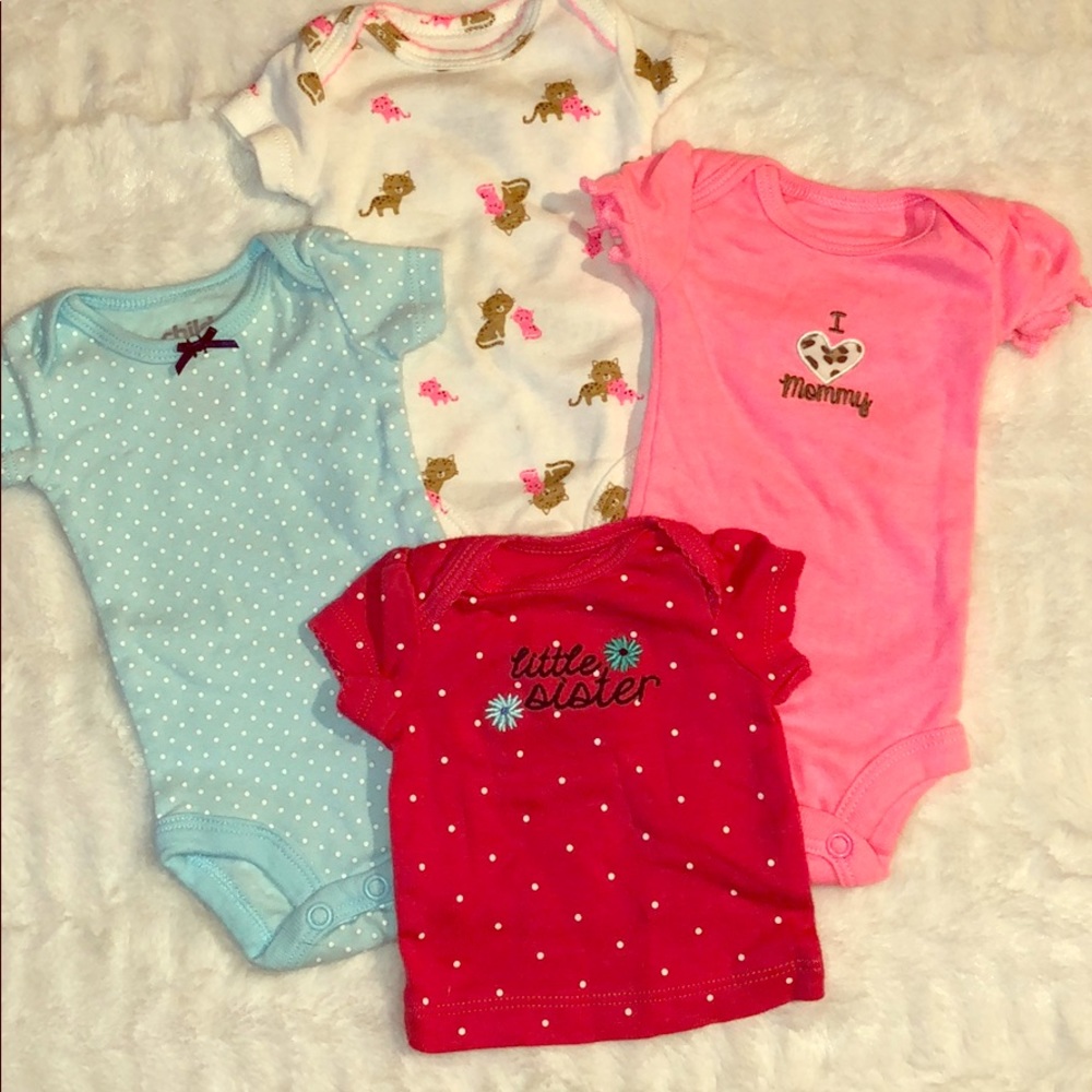 Carter's Preemie Baby Girls' 4 PC Bodysuits/Shirt